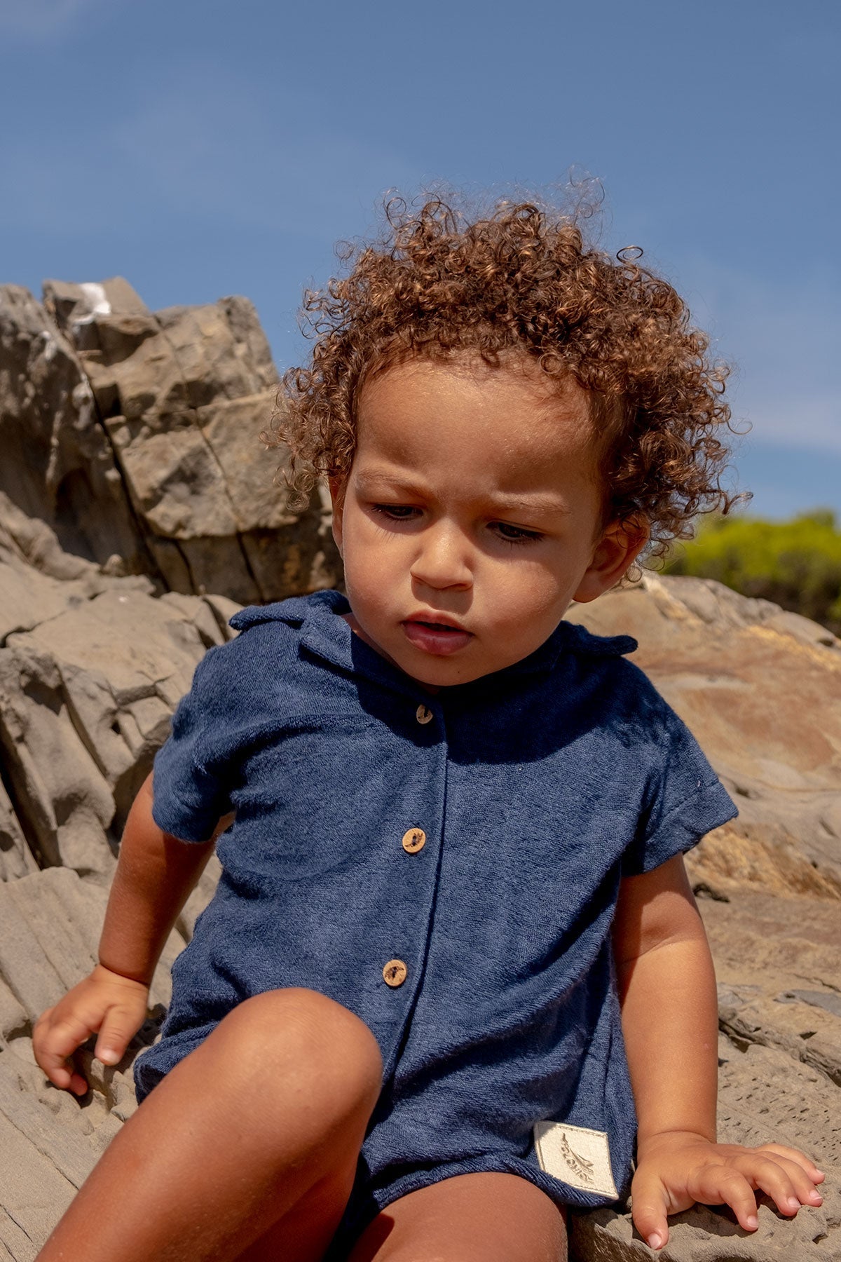 Navy Towel Kids Shirt - Polonio España