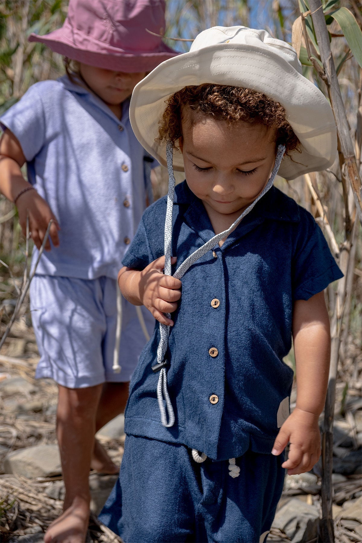 Navy Towel Kids Short - Polonio España