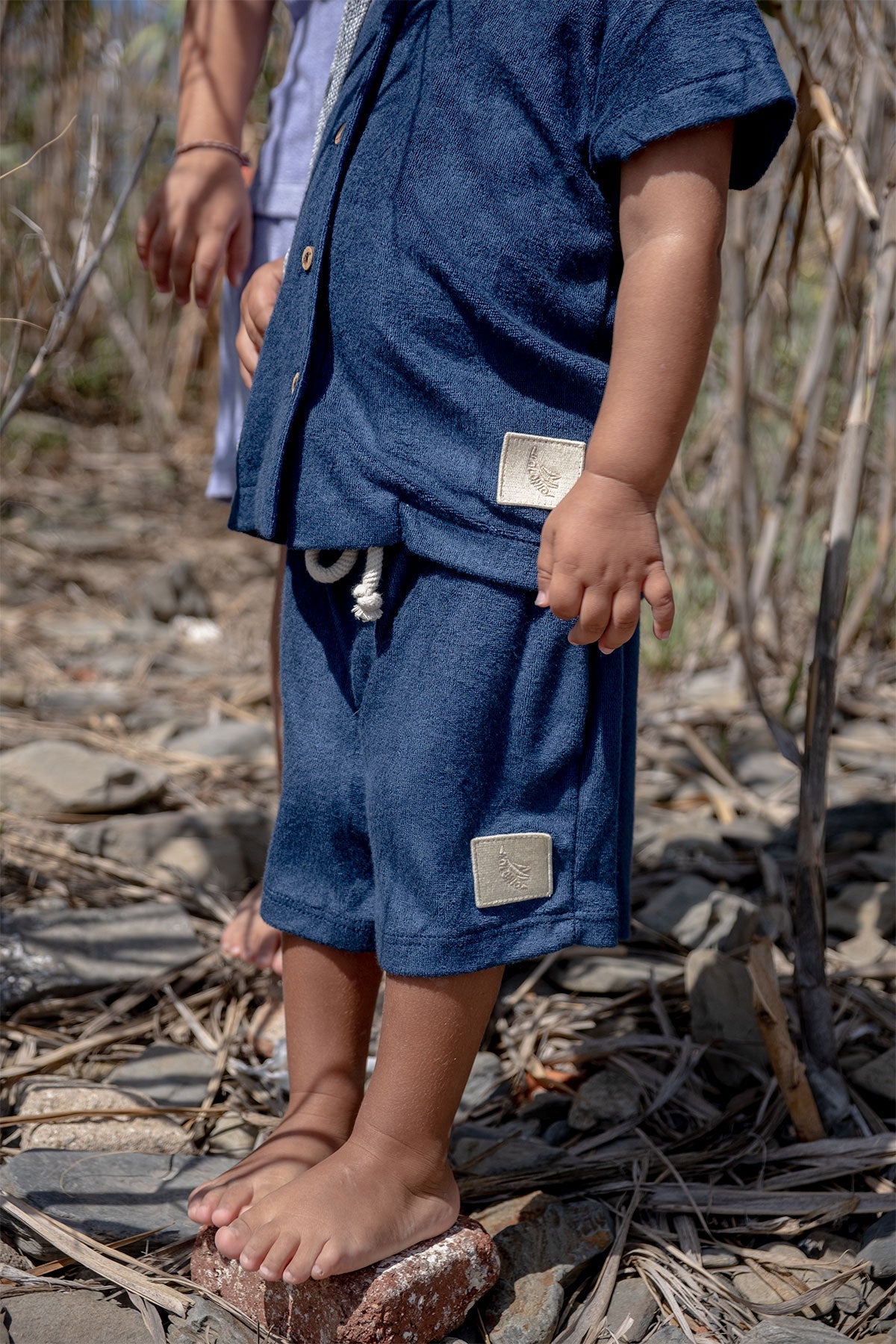 Navy Towel Kids Short - Polonio España