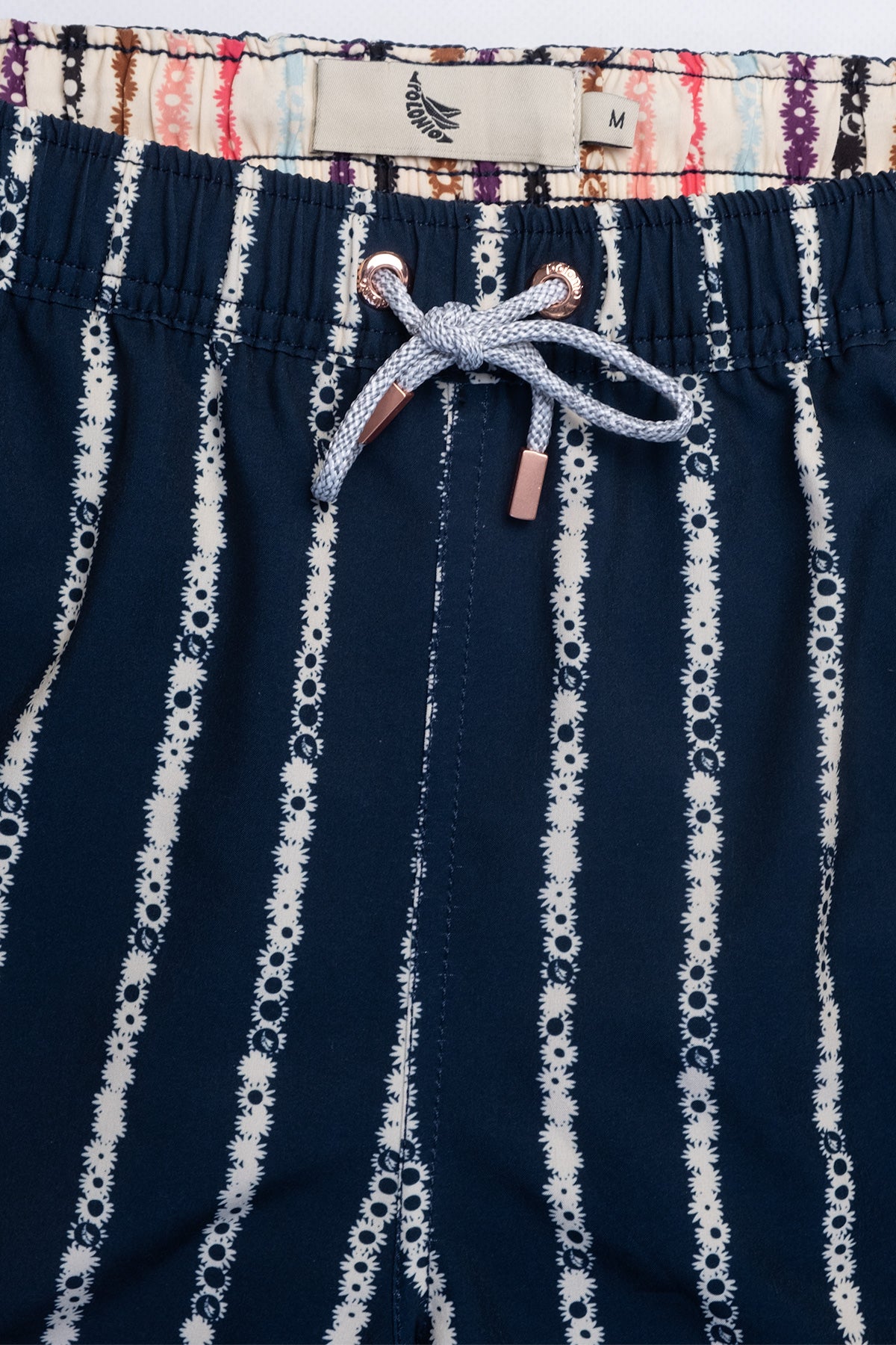 Short de Baño Classic Floral Stripe Blue - Polonio