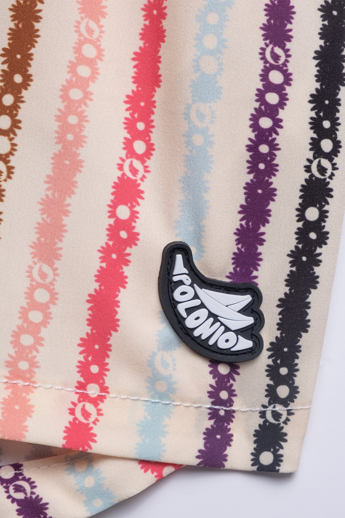Short de Baño Classic Floral Stripe Cream - Polonio