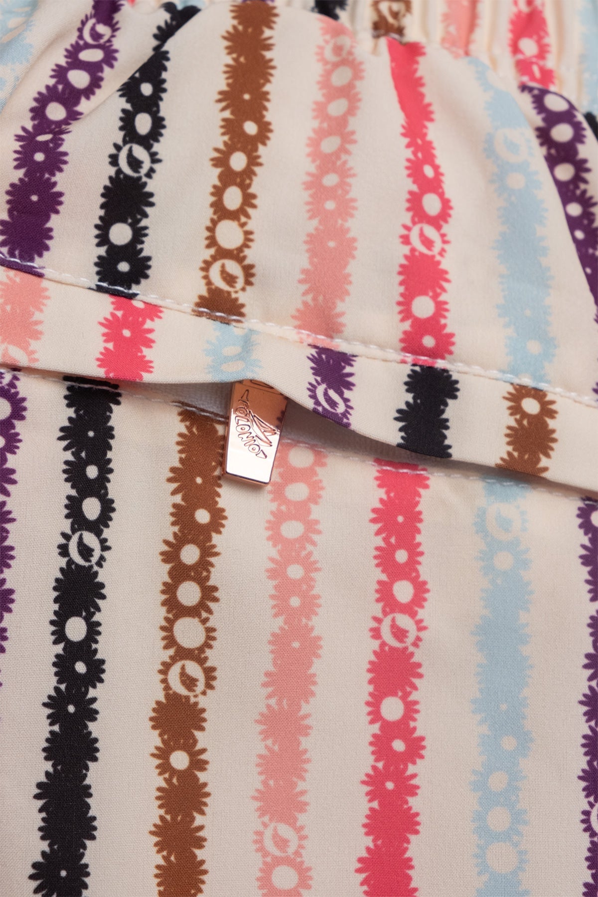 Short de Baño Classic Floral Stripe Cream - Polonio