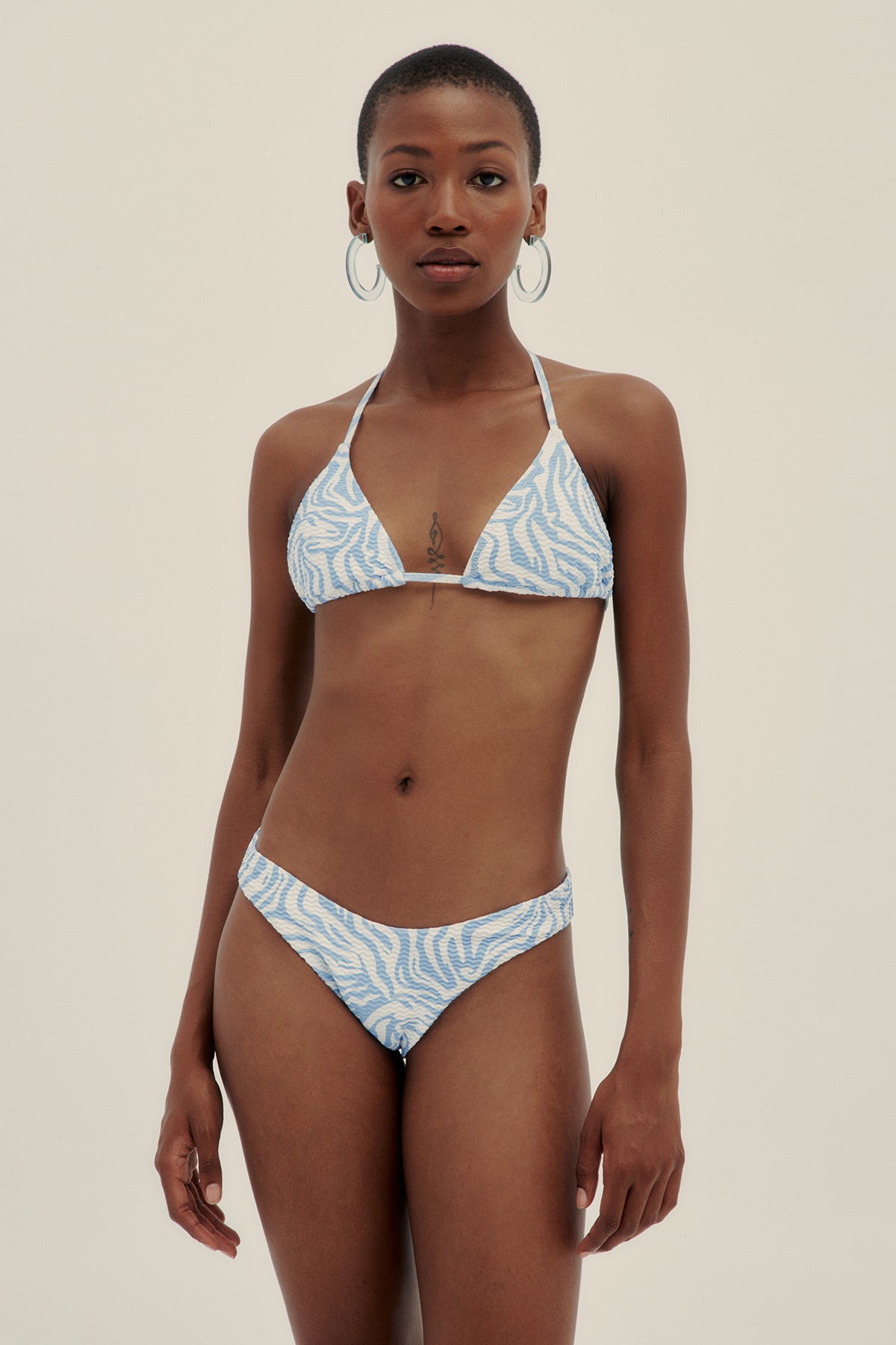 Braguita Bikini Vintage Zebra Cielo - Polonio EU