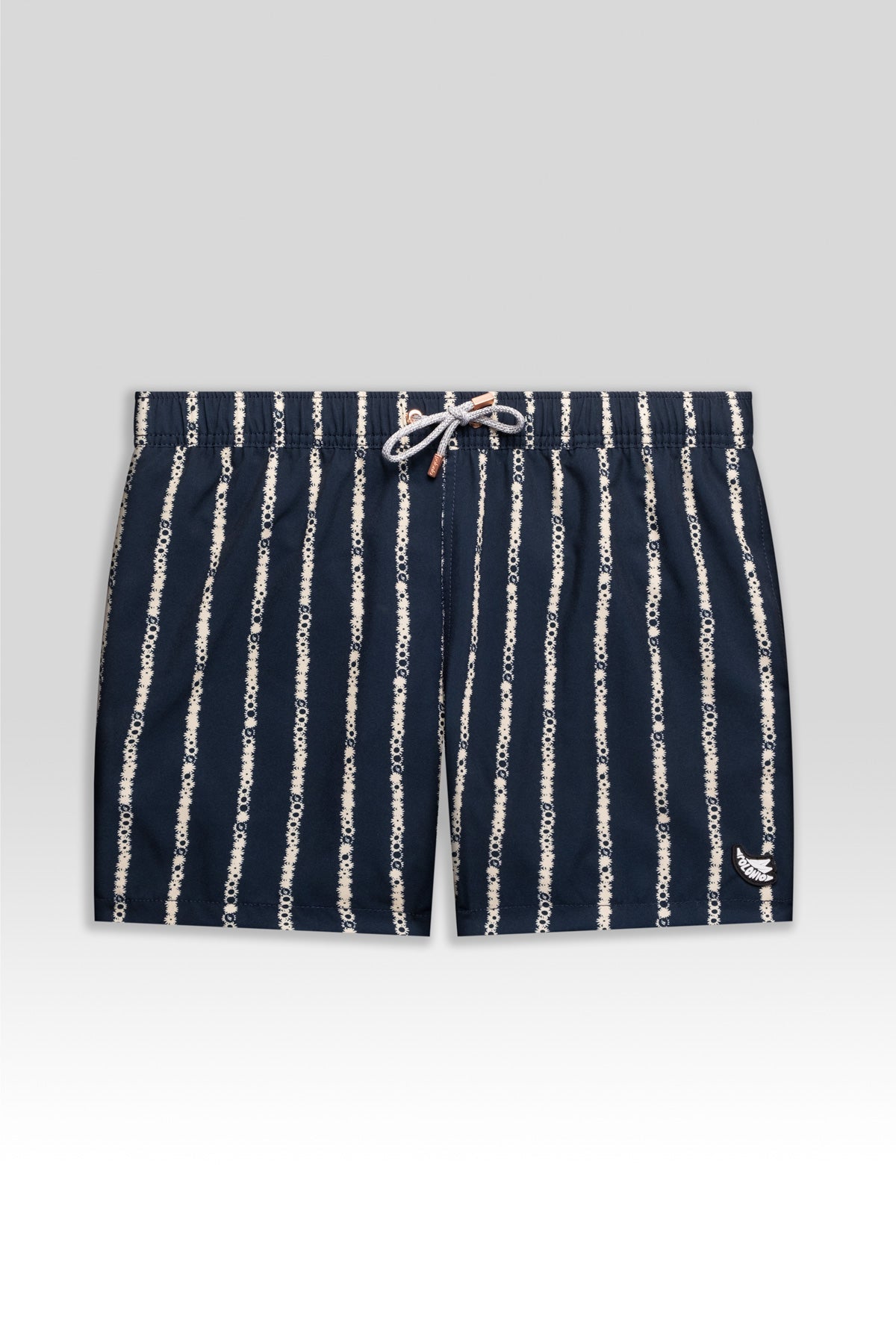 Short de Baño Classic Floral Stripe Blue - Polonio