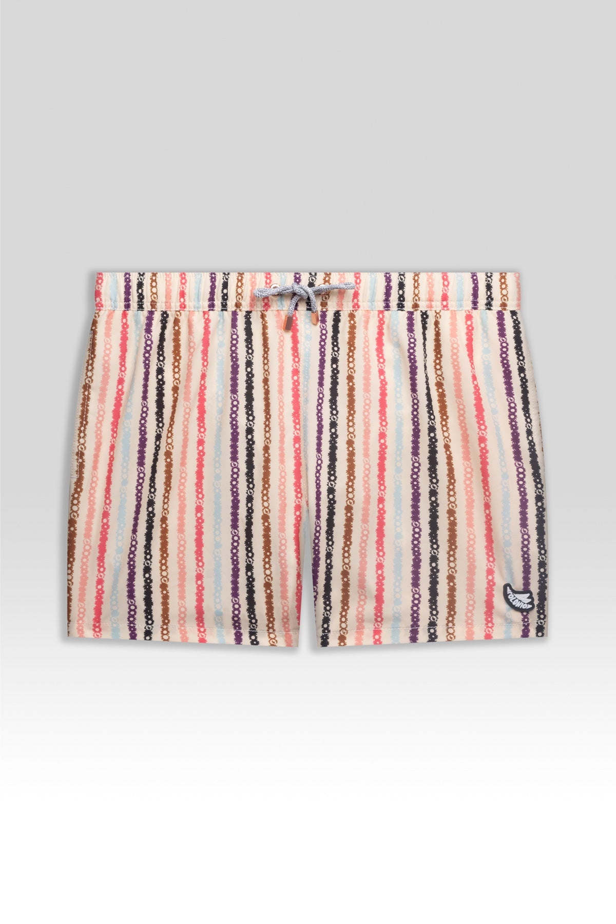 Short de Baño Classic Floral Stripe Cream - Polonio